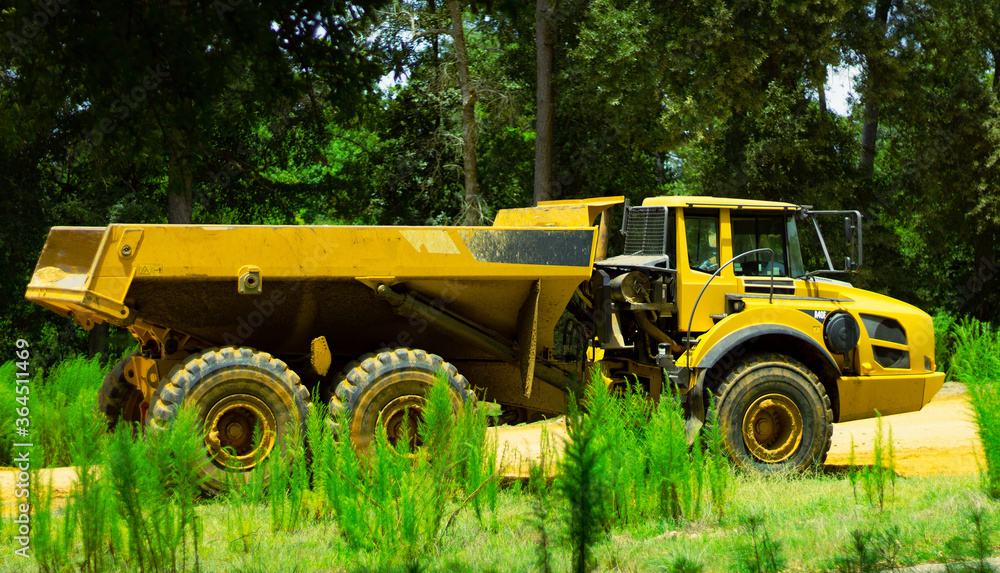 industrial dump truck at construction site in Conroe, TX