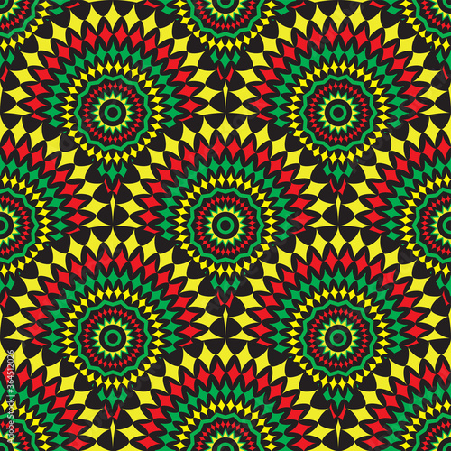 Seamless Vector African Circles Design Pattern for Fabric and Textile Print