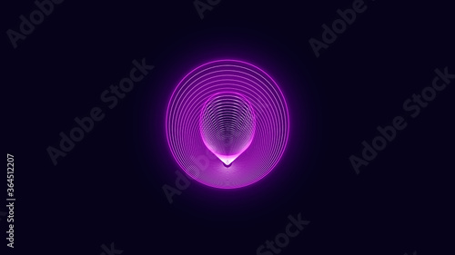 Efecto Neo letra O Vector
