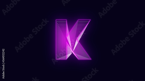 Efecto Neo letra K Vector