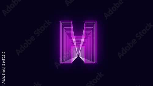 Efecto Neo letra H Vector