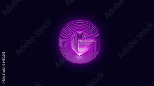 Efecto Neo letra G Vector