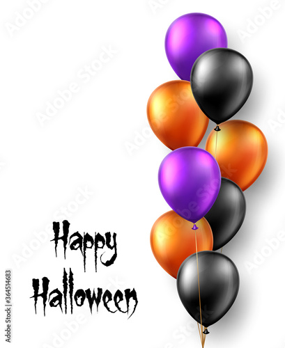 Halloween background with air balloons. Greeting card, party invitation or sale banner template