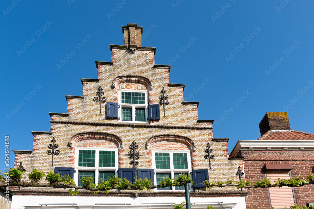 gable of old Dutch house in Zevenbergen, The Netherlands gable of old Dutch house in Zevenbergen, The Netherlands