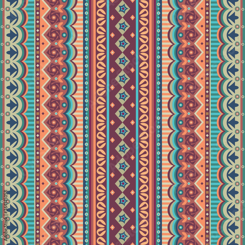 Abstract ethnic stripe pattern, vector background
