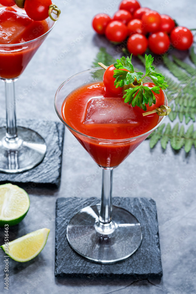 Bloody Mary cocktail with vodka and tomato juice Bloody Mary cocktail with vodka and tomato juice