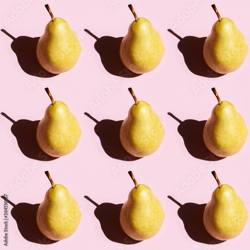 Seamless regular creative pattern of fruit pear with dark shadows. Printing on fabric, wrapping paper. photo