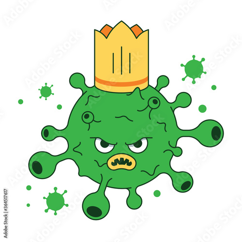 Green evil virus vector illustration