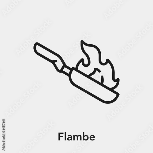 flambe icon vector sign symbol