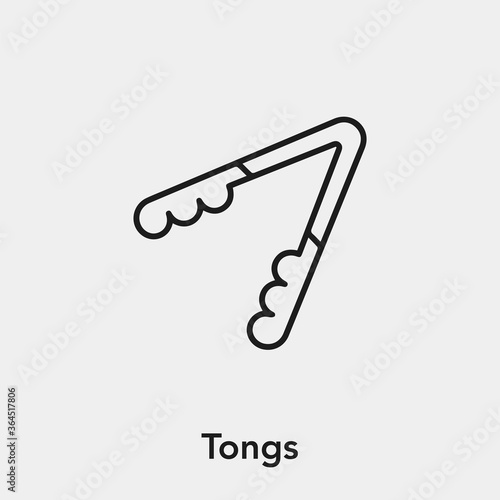 tongs icon vector. Linear style sign for mobile concept and web design. tongs symbol illustration. Pixel vector graphics - Vector.	