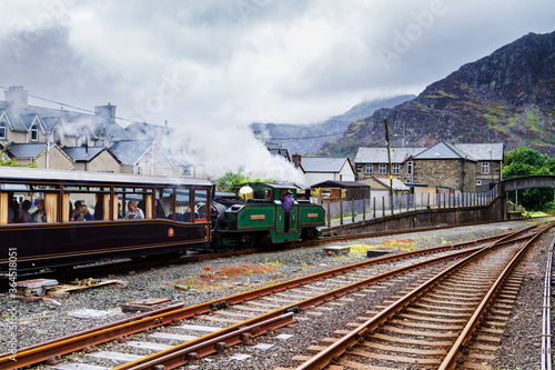 FFESTINIOG, WALES - AUGUST 29, 2016: Ffestiniog Steam Railway at railway station in Snowdonia National Park, Wales, United Kingdom, Europe photo