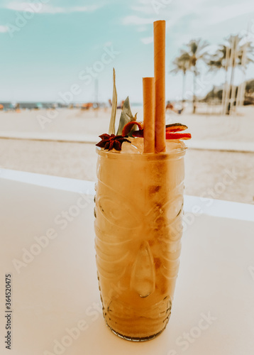 Obraz na plátně Summer beach coctails in Aguadulce Almeria Andalusia Spain after the confinement