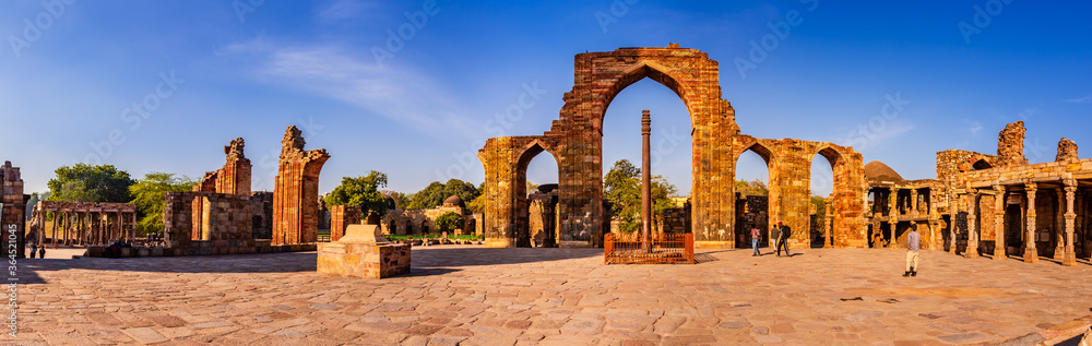 Iron pillar also known as Ashoka Pillar is 7.2m high was constructed by King Chandra. It is famous for rust-resistant composition of the metals used in its construction at Qutb complex at Delhi, India