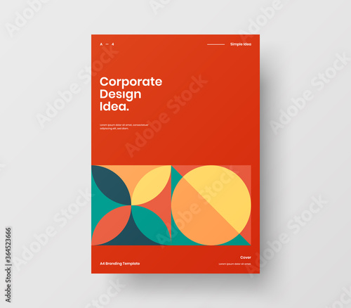 Amazing business presentation vector A4 vertical orientation front page mock up. Modern corporate report cover abstract geometric illustration design layout. Company identity brochure template.