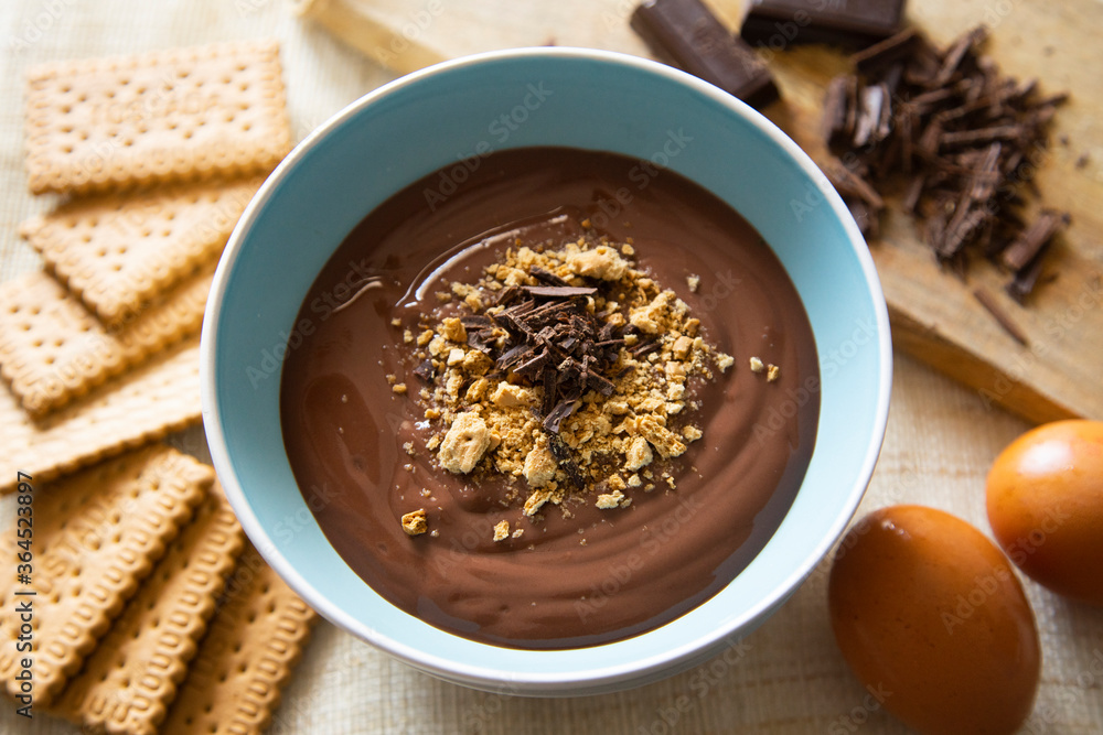 Home made chocolate cream with biscuits Home made chocolate cream with biscuits