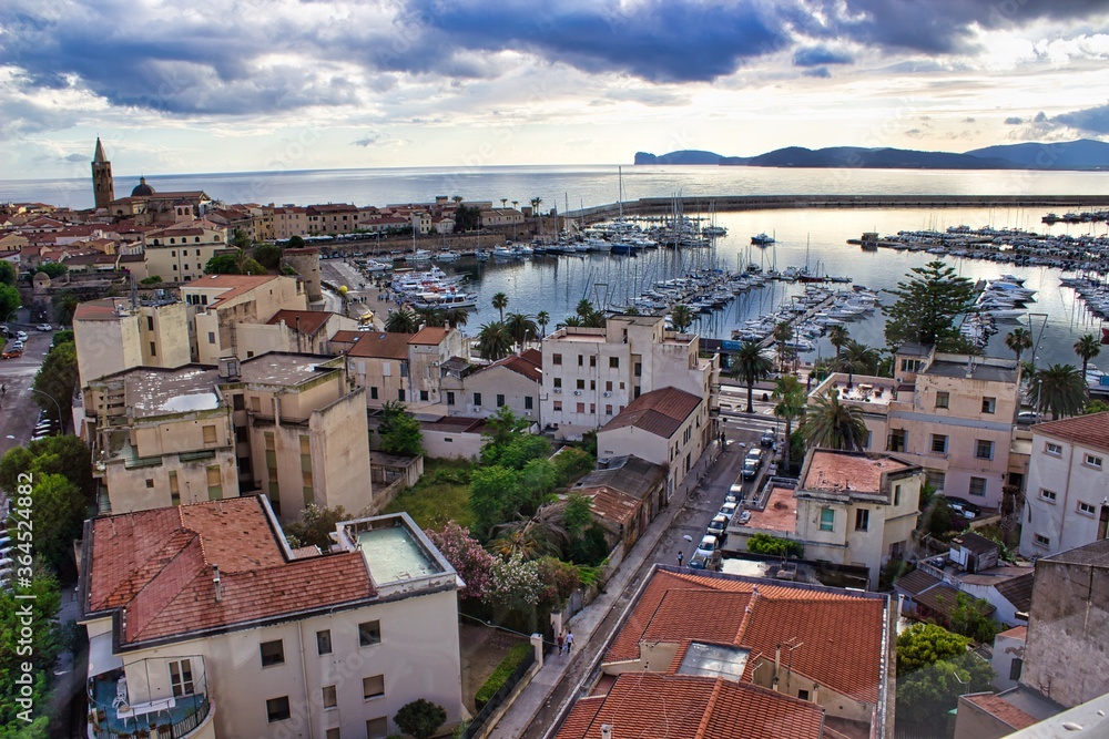 Panorama of Alghero in Sardinia.