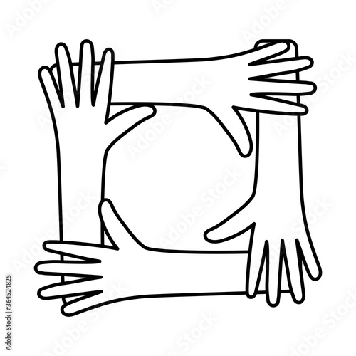 square arms line style icon vector design