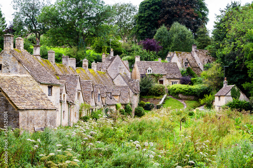 Houses of Arlington Row in the village of Bibury, England, United Kingdom photo