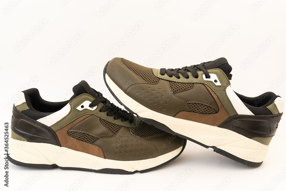 summer sports sneakers on white background summer sports sneakers on white background