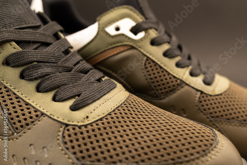 summer sports sneakers on dark background