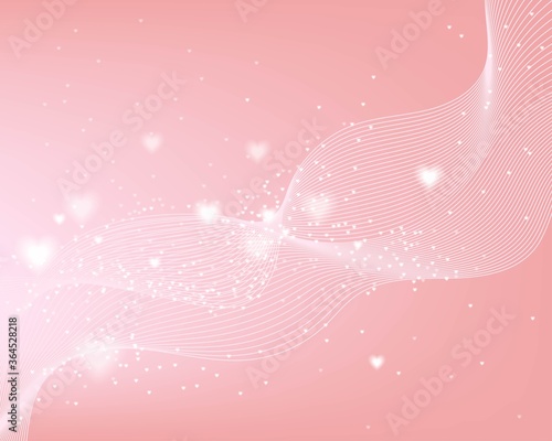 Cute pink pastel shine with hearts, background