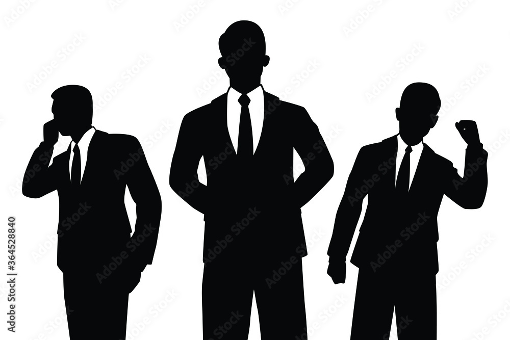 Businessmen teamwork silhouette vector Businessmen teamwork silhouette vector