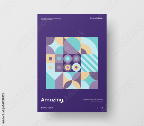 Amazing business presentation vector A4 vertical orientation front page mock up. Modern corporate report cover abstract geometric illustration design layout. Company identity brochure template.