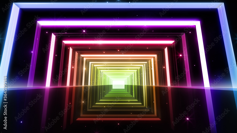 Tunnel Neon Light Disco Tube abstract 3D illustration background. Tunnel Neon Light Disco Tube abstract 3D illustration background.