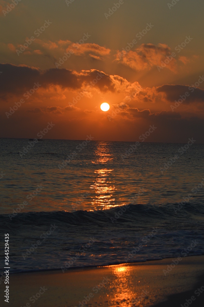 sunset on the beach