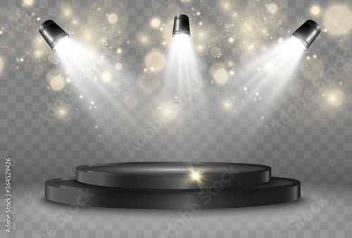 Round podium or platform on a transparent background.