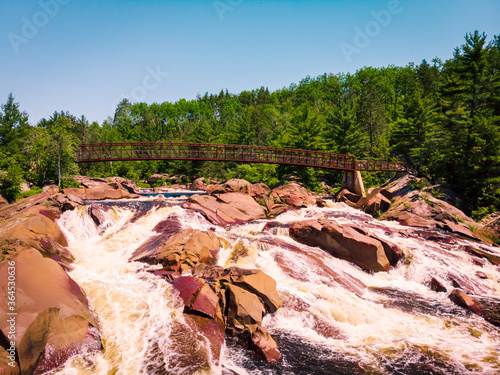 Aerial view of Onaping Falls in Sudbury, Canada