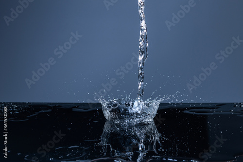 Water Splash On The Black background