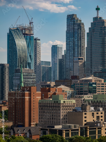 Photography Skyscrapers of banks and modern high rise buildings , constructions sites and ol