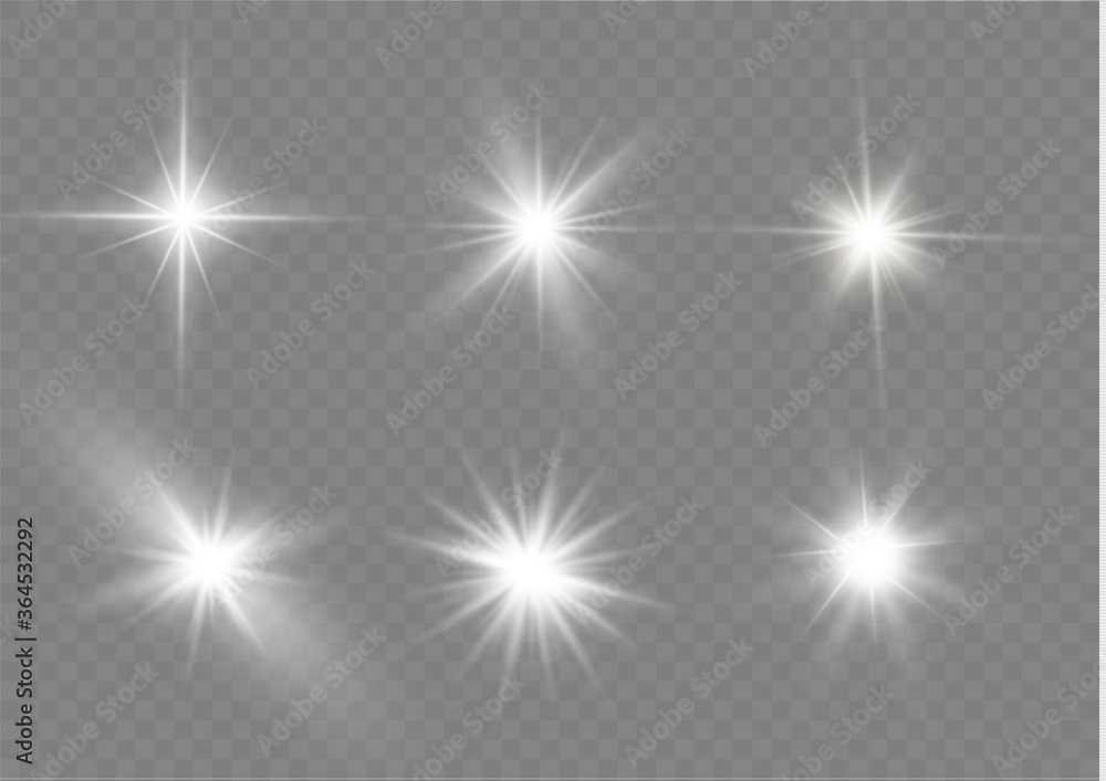 White light stars. - obrazy, fototapety, plakaty 