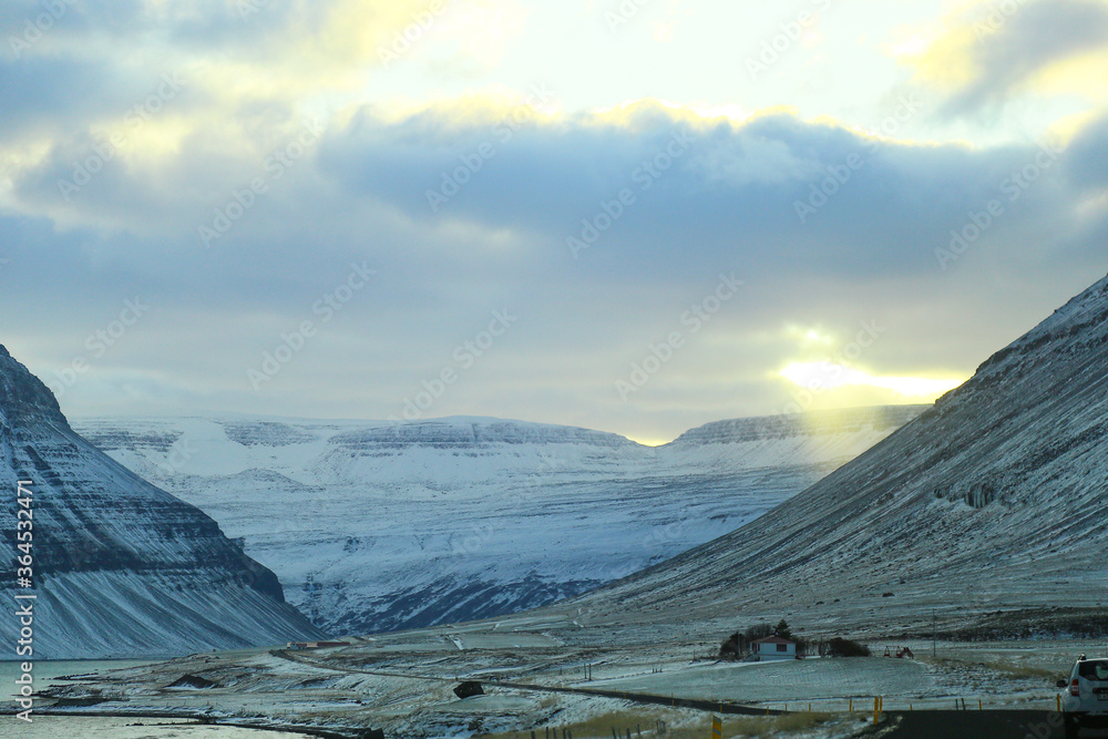 Views from Sudavik, Iceland in the winter.