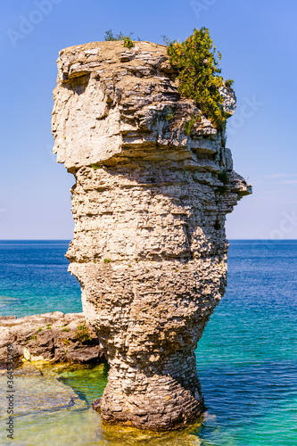 View of a flowerpot rock formation in Canada