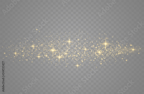 Golden dust sparks.