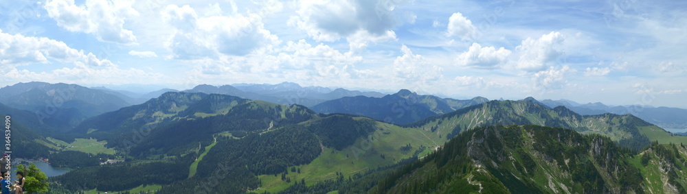 Fototapeta premium wide angle panoramic view of the mountains