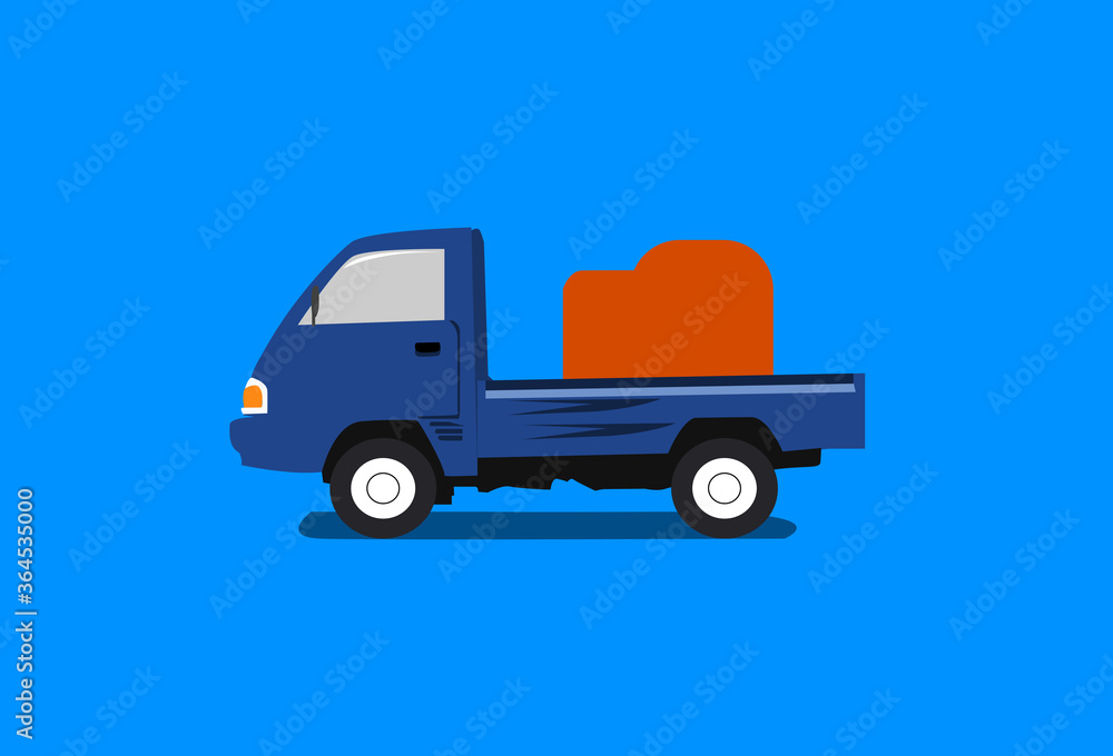 Package delivery car in normal new times Package delivery car in normal new times