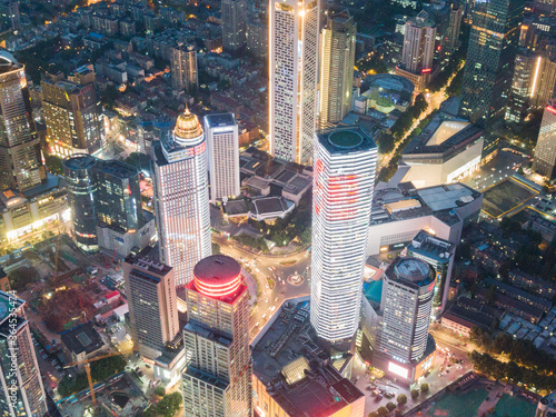 Obraz na płótnie aerial view of modern city w salonie