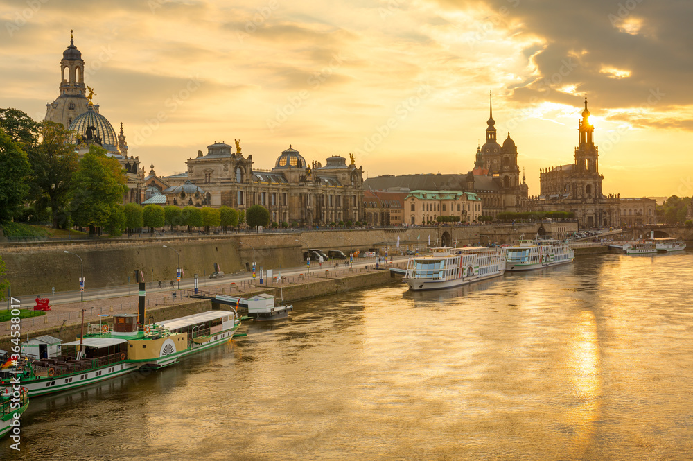 Dresden, Germany cityscape over the Elbe River Dresden, Germany cityscape over the Elbe River