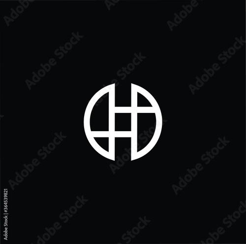 Minimal elegant monogram art logo. Outstanding professional trendy awesome artistic HO OH initial based Alphabet icon logo. Premium Business logo white color on black background