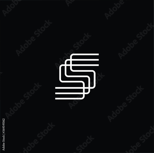 Minimal elegant monogram art logo. Outstanding professional trendy awesome artistic S SS SSS initial based Alphabet icon logo. Premium Business logo white color on black background