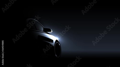 Black car animation with light effect photo