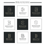 set of letter B symbol. b logo modern set for monograms.