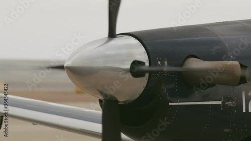 Beechcraft T-6 Texan II Training Propellr Aircraft is Starting its Engine photo