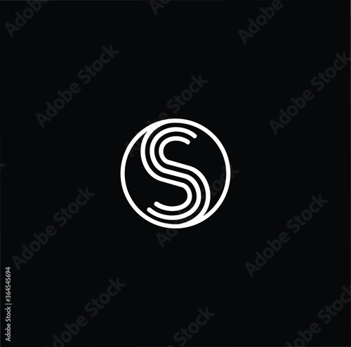 Minimal elegant monogram art logo. Outstanding professional trendy awesome artistic S SS SSS initial based Alphabet icon logo. Premium Business logo white color on black background