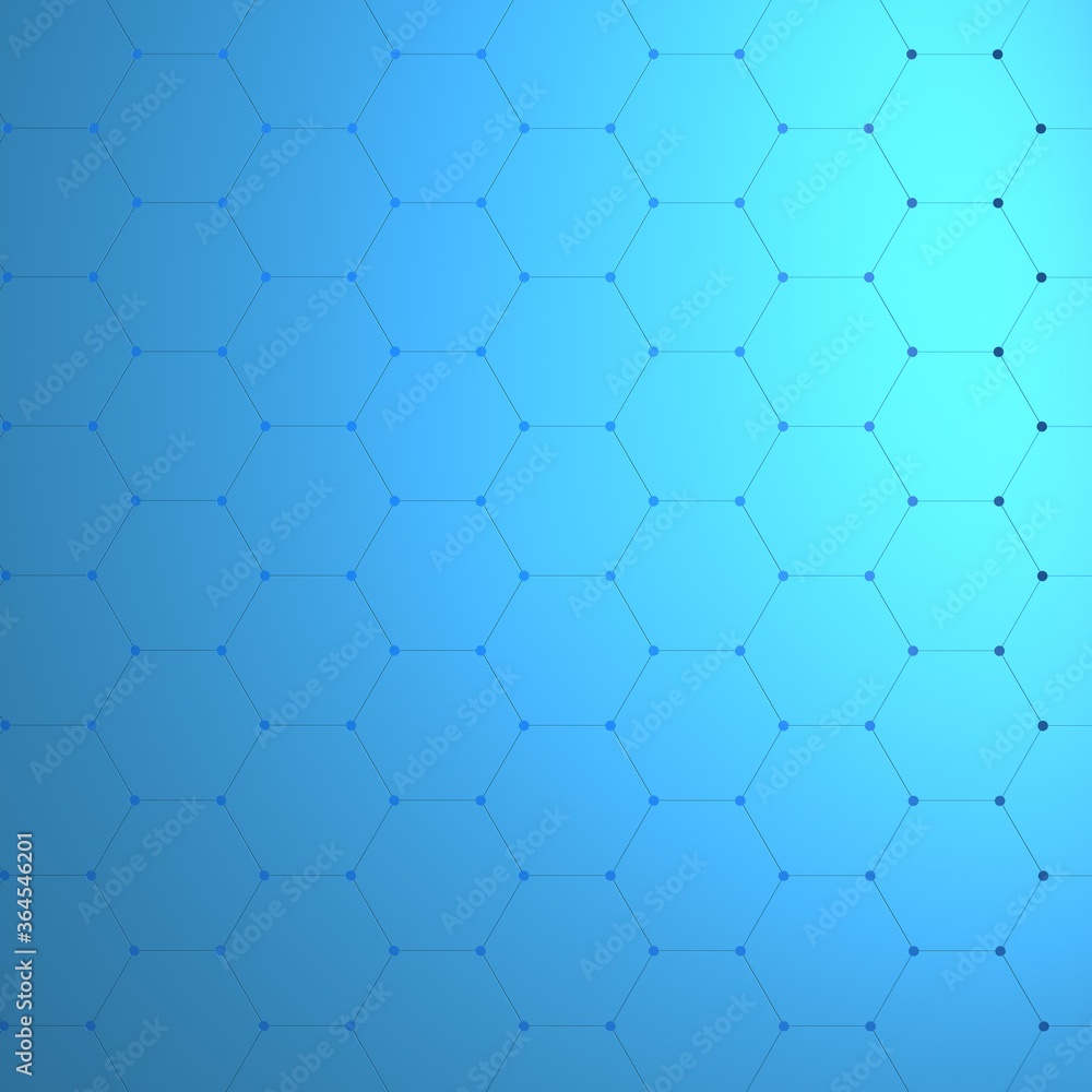 Abstract image of blue geometric shapes 3D image