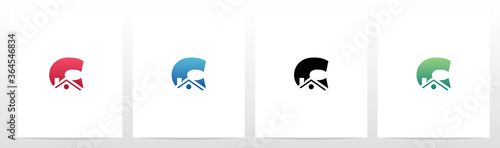 House Roof On Letter Logo Design C