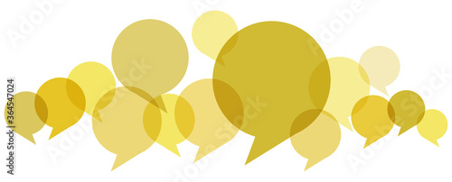 colored speech bubbles in a row